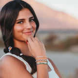 "Anchor" White & Gold Nautical Charm Hair Tie Bracelets: Medium