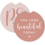 You Look Beautiful P.S. Car Coaster Set