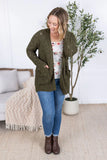 Open Knit Cardigan in Olive