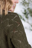 Open Knit Cardigan in Olive