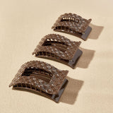 Teleties Flat Rectangle Hair Clip | Medium | Truly Taupe Quilted