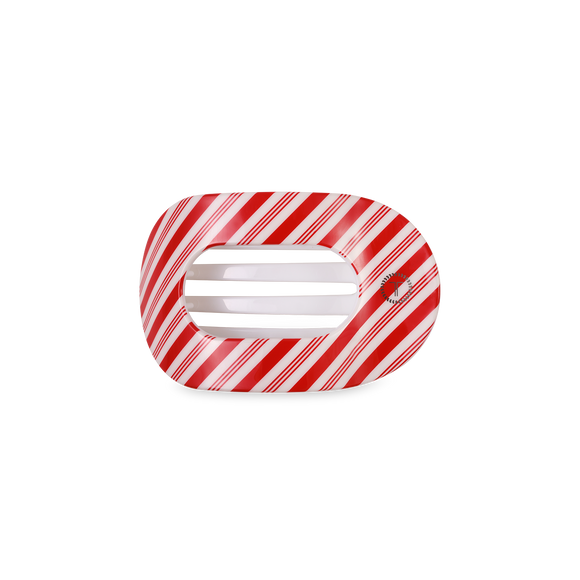Teleties Flat Round Hair Clip | Small | Candy Cane Crush