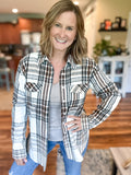 Ivory Flannel Plaid Top