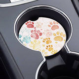 Paw Prints Colorful Dog & Cat Car Coaster Set