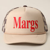 Margs Foam Mesh Back Trucker Hat: CORAL / ONE SIZE