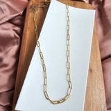 Luxe 18K Gold Paper Clip Chain - 16"