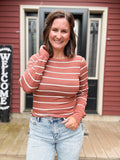 Stacy Long Sleeve in Rust Stripe