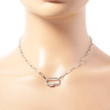 Gold Carabiner Chain Necklace: Silver
