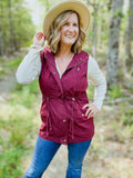 Crisp Fall Vest in Burgundy