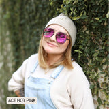 ACE - Unisex Aviator Sunglasses – Polarized Hair-Friendly: Hot Pink