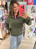 Quarter Zip in Olive