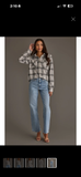 Kendra Shacket in Light Grey and Sage Plaid