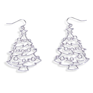 Hollow Silver Christmas Tree Dangle