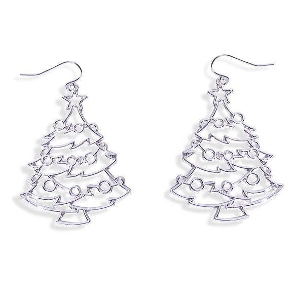 Hollow Silver Christmas Tree Dangle