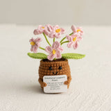 Handmade Crochet Forget-Me-Not Flower Home Decor: Gradient Yellow