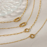 Gold Plated Paperclip Necklaces with Ring for Charms: Style C