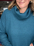 Cowl Neck Sweater in Rich Teal