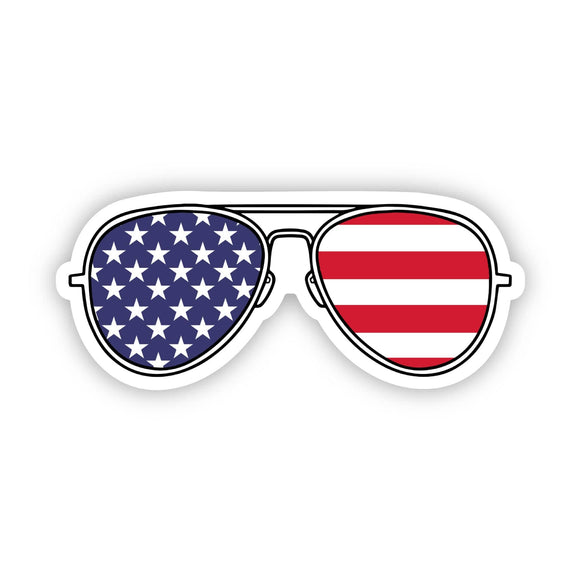 Sunglasses Sticker - American Flag