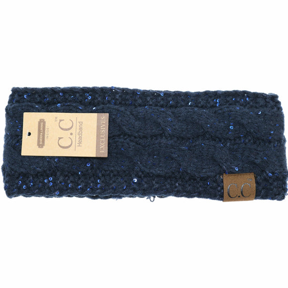 Navy Sequin CC Women's Fashion Headband
