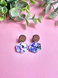 Blue Floral Dangle Earrings for Spring and Summer