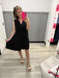 Solid Black Wrinkle Free Gabby Tank Dress