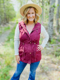 Crisp Fall Vest in Burgundy