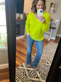 Fancy Me Lime Lightweight Sweater