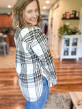 Ivory Flannel Plaid Top