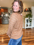 Fall Vibes Dot Sweater in Camel