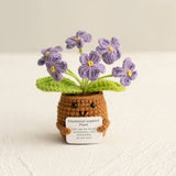 Handmade Crochet Forget-Me-Not Flower Home Decor: Gradient Yellow