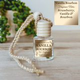 Hanging Car Diffusers | Vanilla Bourbon | Made in USA: Round Bottle