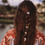 "Explore" Gold Compass Charm Hair Tie Bracelets: Medium