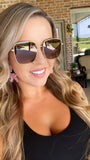 Saint - Women's Polarized Oversized Square Sunglasses: Brown