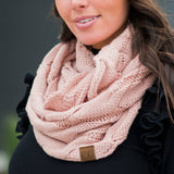 CC Cable Scarf in Hot Pink
