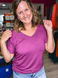 Chloe Cozy Tee in Mulberry