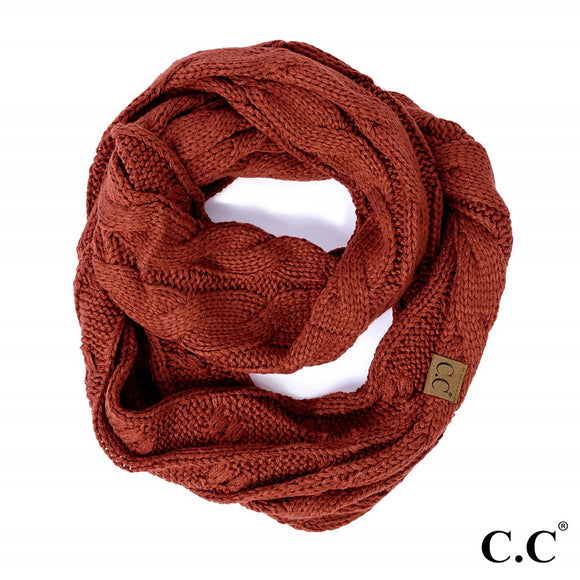 Roasted Chestnut CC Infinity Cable Scarf