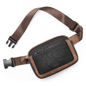Black & Brown Faux Leather Belt Bag