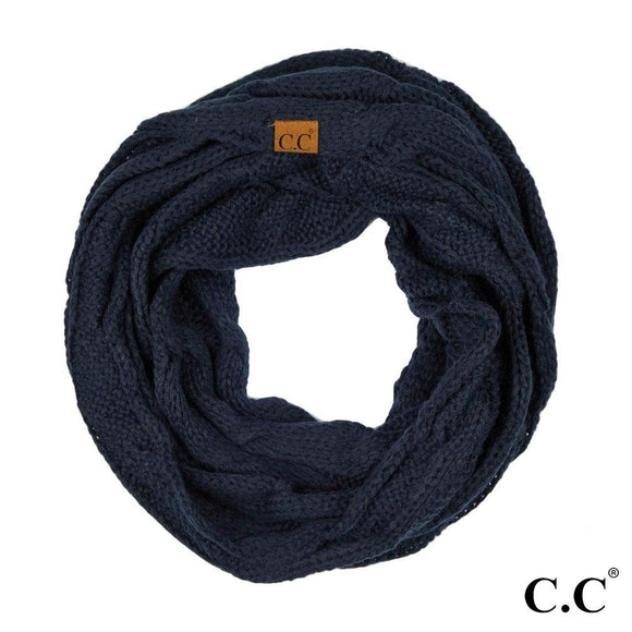 Navy CC Infinity Cable Scarf