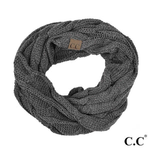 Charcoal Grey  CC Infinity Cable Scarf