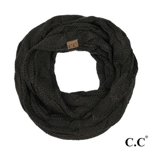 Black CC Infinity Cable Scarf