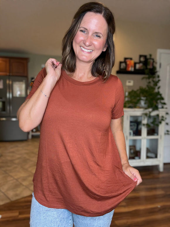 Basic Tunic Tee in Hazelnut