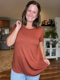 Basic Tunic Tee in Hazelnut