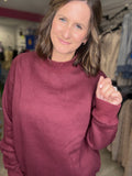 Merlot Cozy Mock Neck Pullover