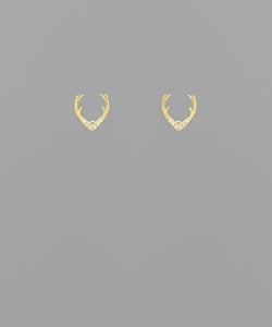 Gold Crystal Antler Studs