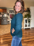 Heathered Teal Pullover Sweater