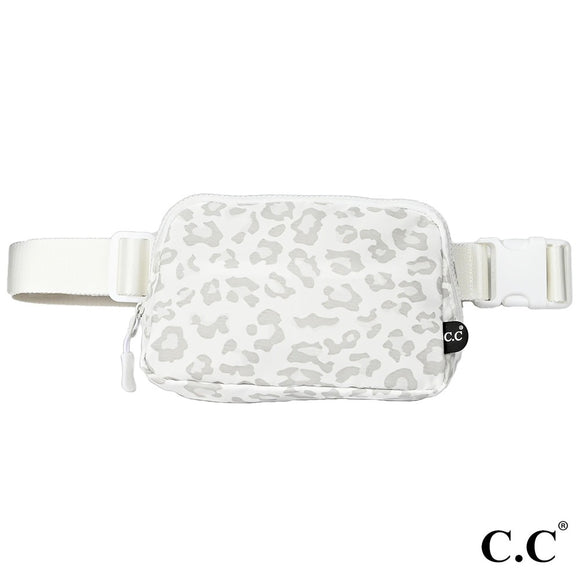 Belt Bag in White Leopard