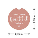 You Look Beautiful P.S. Car Coaster Set