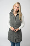 Harlow Long Vest in Grey