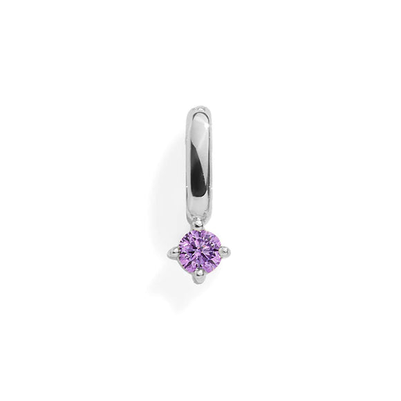 Birthstone Charm: Amethyst / Silver