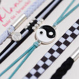 "Balance" Black & White Yin Yang Hair Tie Bracelets: Large